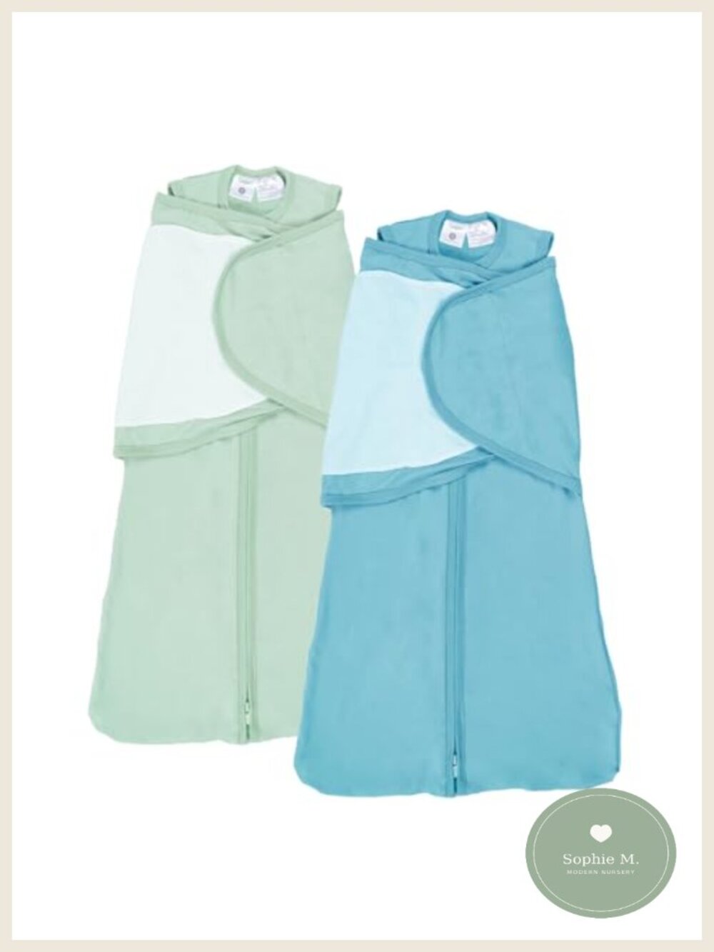 2-Pack 0.5 TOG Newborn Sleep Sack Swaddle Wrap Silent Velcro 0-3 Months